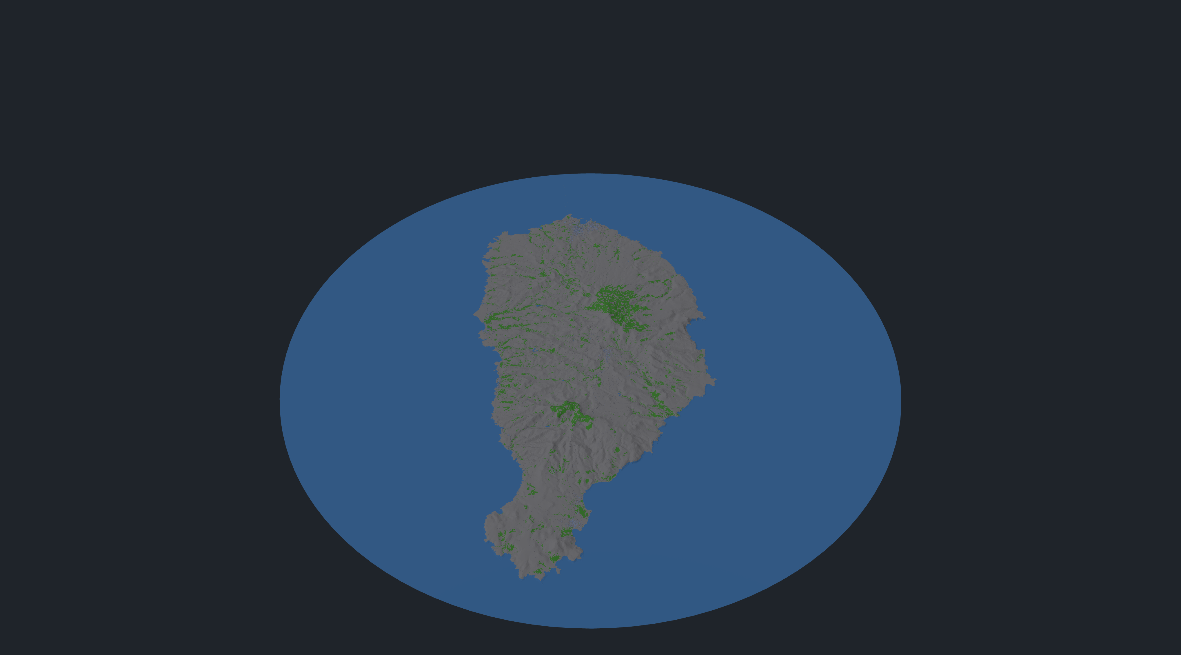 3D printed relief model of a Cabo Verde island coastline, generated by Map2Mesh